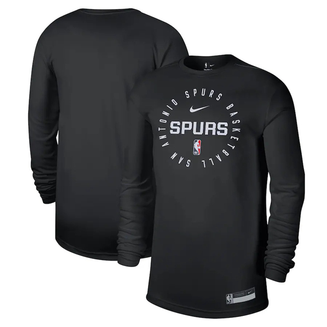 Men's Black San Antonio Spurs 2024/25 Legend On-Court Practice Long Sleeve T-Shirt